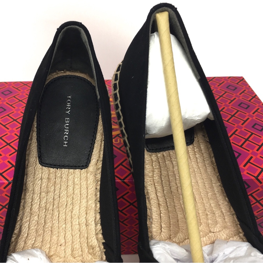 Tory Burch Embellished Espadrille Jewel Suede Perfect Black/Black Diamond - Picture 7 of 11